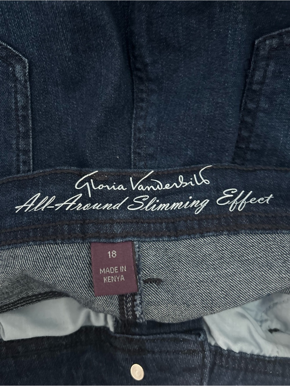 Gloria Vanderbilt Mila Belted Skimmer Capri Jeans Women’s 18 Dark Wash - Picture 3 of 11